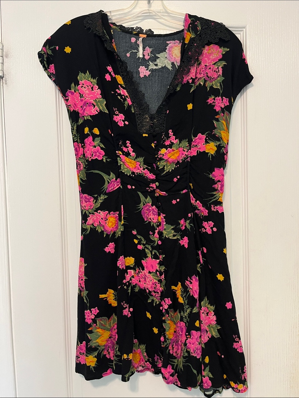 Free People black floral dress